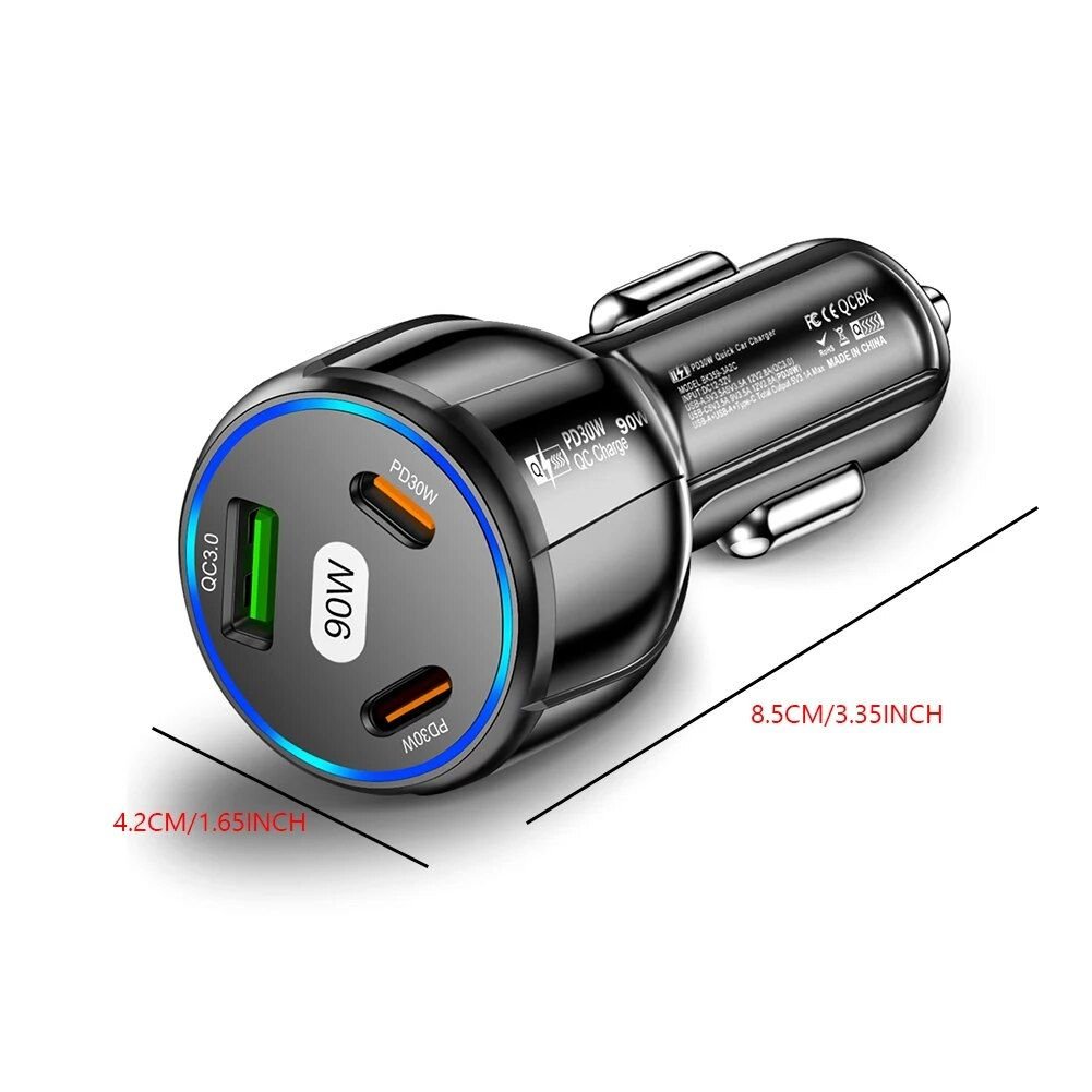 3-Port 90W Fast Car Charger - Image 5